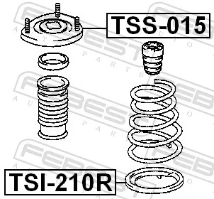 TSI210R Febest Проставка (резиновое кольцо) пружины задней нижняя