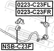 NSBC23F Febest Разрезная втулка стабилизатора