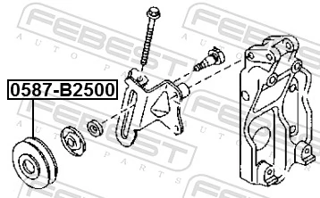 0587B2500 Febest Ролик натяжителя ремня агрегатов
