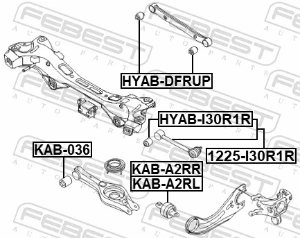 1225I30R1R Febest Поперечная тяга задней подвески