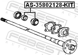 AS35802128KIT Febest Подшипник ступицы задней