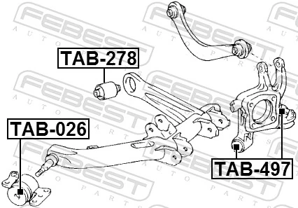 TAB497 Febest Сайлентблок цапфы