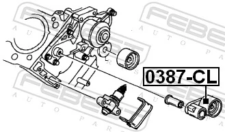 0387CL Febest Ролик натяжителя ремня ГРМ