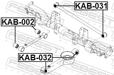 KAB032 Febest Сайлентблок задней тяги