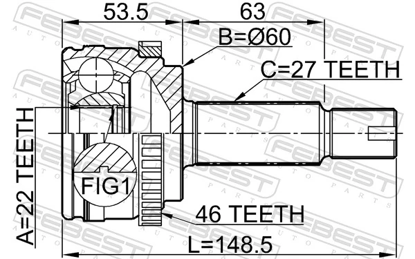 2210CERA46 Febest Наружная граната