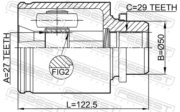 0211Z51RH Febest Граната внутренняя передняя правая