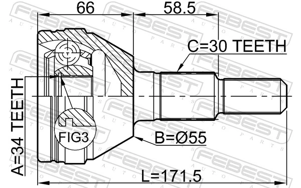  Junta homocinética externa dianteira Chevrolet Captiva I SUV (C100) (2006 - 2010) I