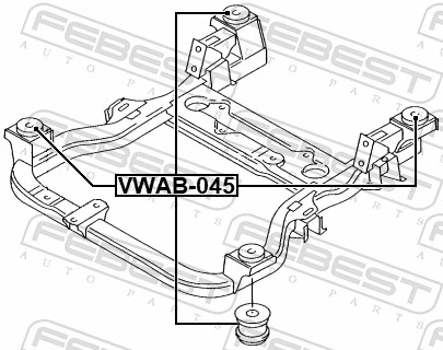 VWAB045 Febest Сайлентблоки передней балки