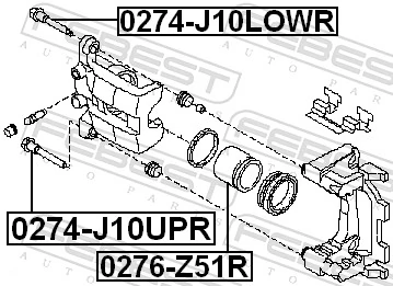 0276Z51R Febest Поршень тормозного суппорта заднего
