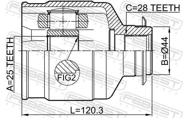 1211IX35RH Febest Граната внутренняя передняя правая
