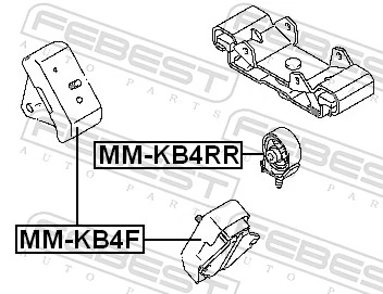 MMKB4RR Febest Подушка трансмиссии, опора раздаточной коробки