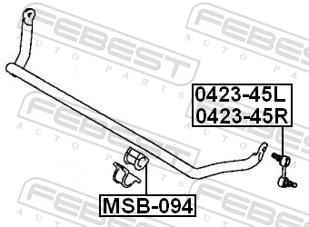 MSB094 Febest Разрезная втулка стабилизатора