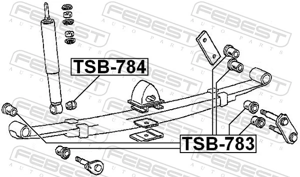 TSB784 Febest втулка крепления заднего амортизатора