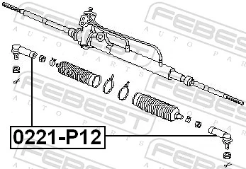 0221P12 Febest Наружный наконечник рулевой тяги