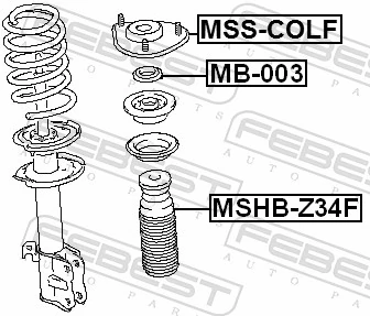 MB003 Febest Подшипник верхней опоры