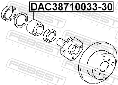 DAC3871003330 Febest Подшипник ступицы передней