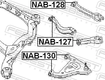 NAB130 Febest Сайлентблок задней тяги