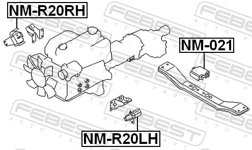 NM021 Febest Опора КПП