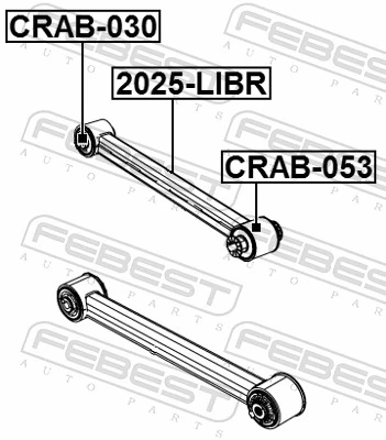 CRAB053 Febest Сайлентблок заднего продольного верхнего рычага