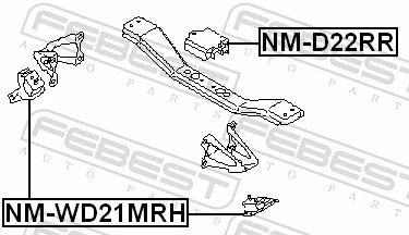 NMD22RR Febest Задняя подушка двигателя