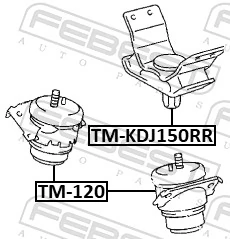 TM120 Febest Опора двигателя, левая/правая