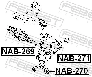 NAB269 Febest Сайлентблок цапфы