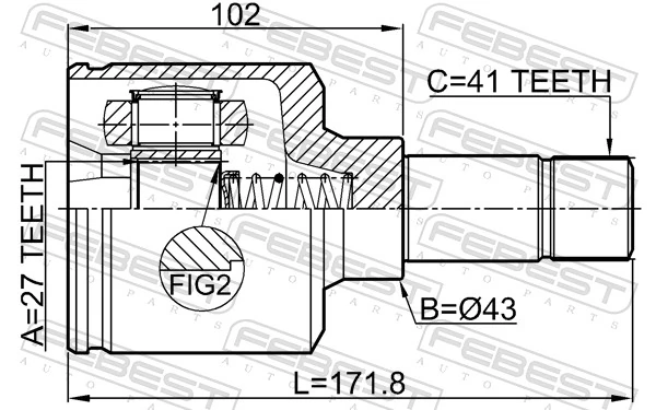 Шрус внутренний левый BB4475 Posterparts