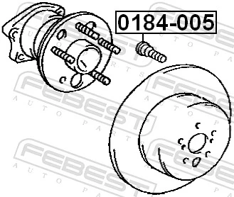 0184005 Febest Болт крепления ступицы