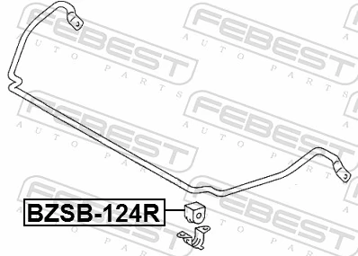 BZSB124R Febest Прокладка стабильзатора заднего