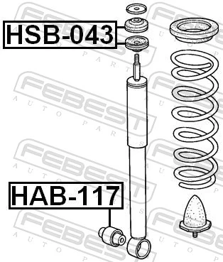 HSB043 Febest Втулка штока амортизатора заднего