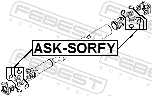 ASKSORFY Febest Крестовина карданного вала