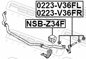 NSBZ34F Febest Разрезная втулка стабилизатора