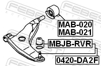 0420DA2F Febest Палец шаровой нижний
