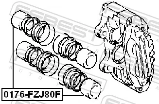 0176FZJ80F Febest Поршень тормозного суппорта переднего