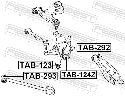 TAB293 Febest Сайлентблок заднего продольного рычага