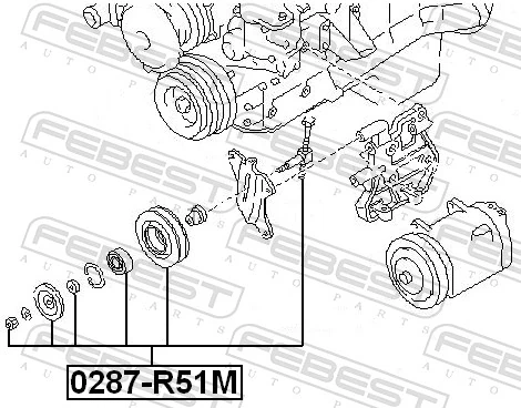 0287R51M Febest Ролик натяжителя ремня агрегатов