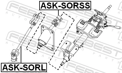 ASKSORL Febest Вал рулевой колонки, нижний