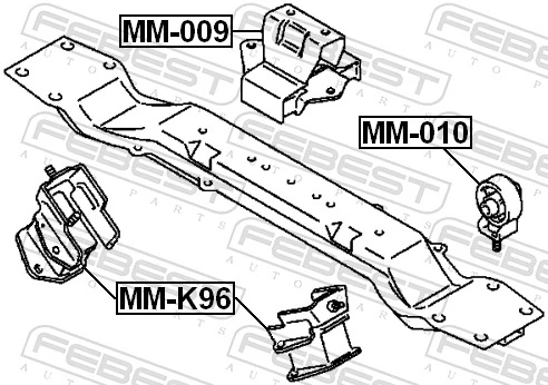 MM009 Febest Опора КПП