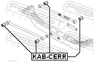 KABCERR Febest Сайлентблок задней поперечной тяги
