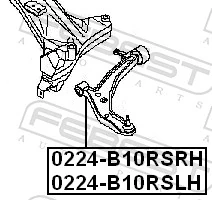 0224B10RSLH Febest Рычаг передней подвески нижний левый