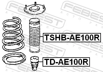 TDAE100R Febest Буфер амортизатора заднего