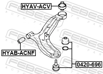 HYABACV Febest Сайлентблок нижнего переднего рычага