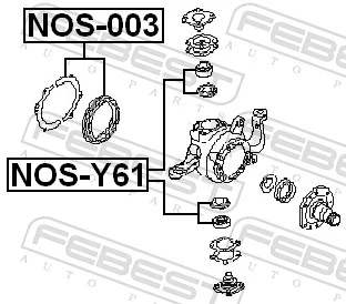 NOSY61 Febest Подшипник цапфы передней