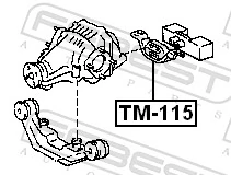 TM115 Febest Сайлентблок (подушка) редуктора заднего моста задний