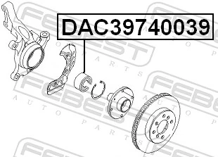 DAC39740039 Febest Подшипник ступицы передней