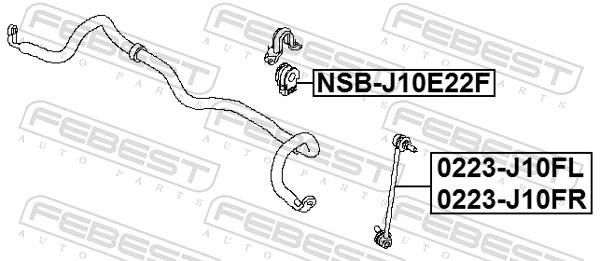 NSBJ10E22F Febest Разрезная втулка стабилизатора