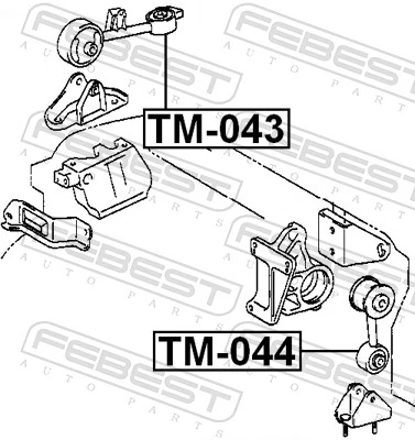 TM043 Febest Опора двигателя правая верхняя