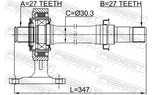0312LX15RH Febest Промежуточный вал КПП