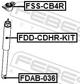 FDAB036 Febest Втулка сайлентблока амортизатора заднего