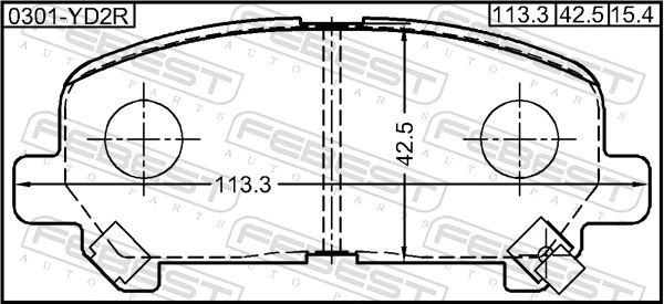 0301YD2R Febest Колодки тормозные дисковые комплект